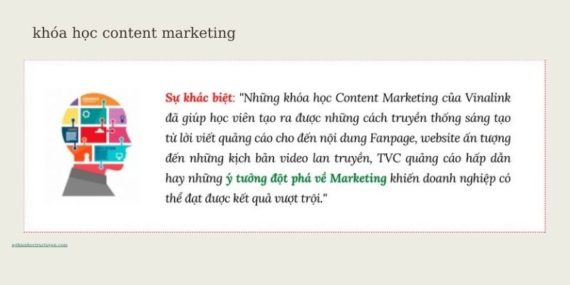 Khóa học content marketing tại Vinalink