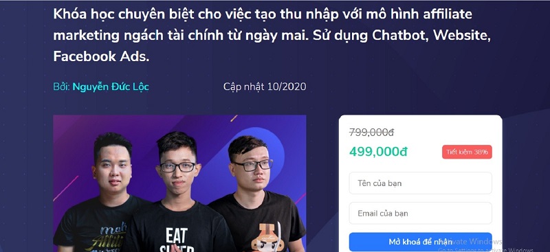 Khóa học affiliate marketing từ Giảng viên Nguyễn Đức Lộc