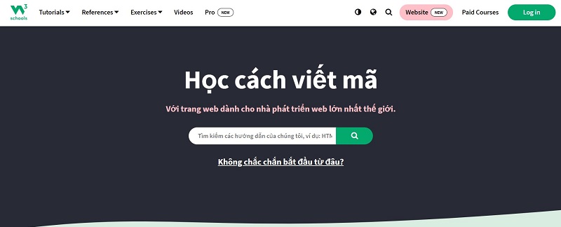 Khóa học lập trình web online w3schools